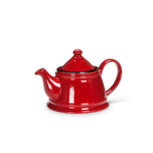 Enamel Look Teapot RED